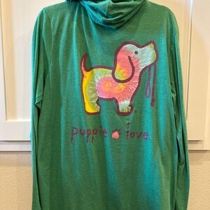 Long sleeve hooded t-shirt